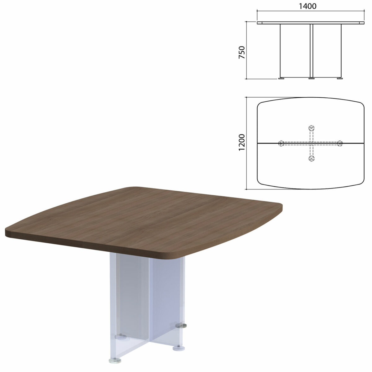 Столешница базы стола для переговоров "Приоритет", 1400х1200х750 мм, лагос, К-911, К-911 лагос — изображение 1