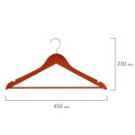 Вешалки-плечики, размер 48-50, КОМПЛЕКТ 5 шт., дерево, перекладина, цвет вишня, BRABIX "Стандарт", 601161 — изображение 3