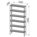 Стеллаж металлический "УНИВЕРСАЛ", 2000х1000х300 мм, УСИЛЕННЫЕ СТОЙКИ, 6 полок, регулируемые опоры, 290144 — изображение 4