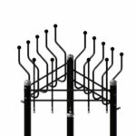 Вешалка на колесах на 15 крючков с держателем для зонтов "Гардикс-3К", металл, черная — изображение 2