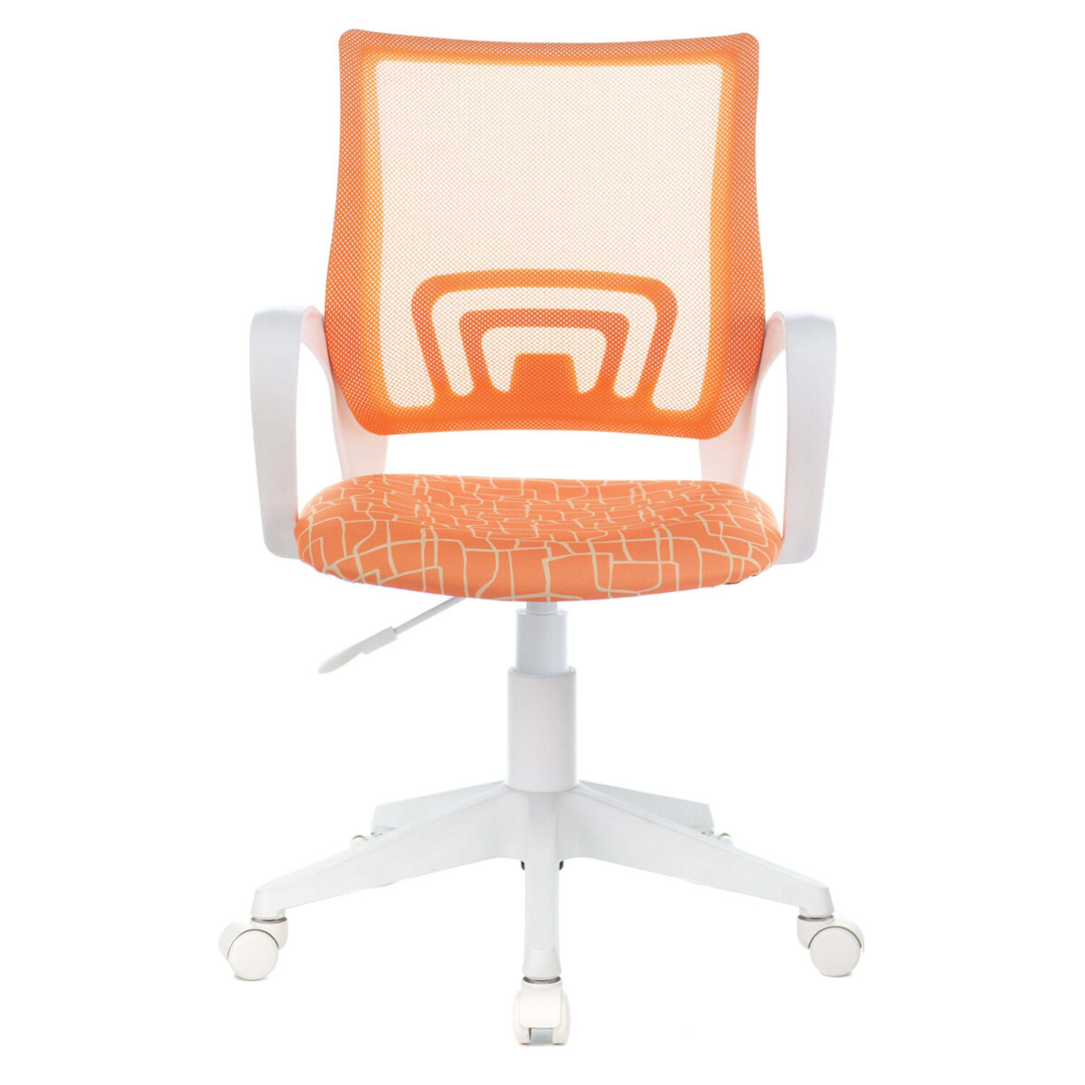 Кресло BRABIX "Fly MG-396W", с подлокотниками, пластик белый, сетка, оранжевое с рисунком "Giraffe", 532402, MG-396W_532402 — изображение 4