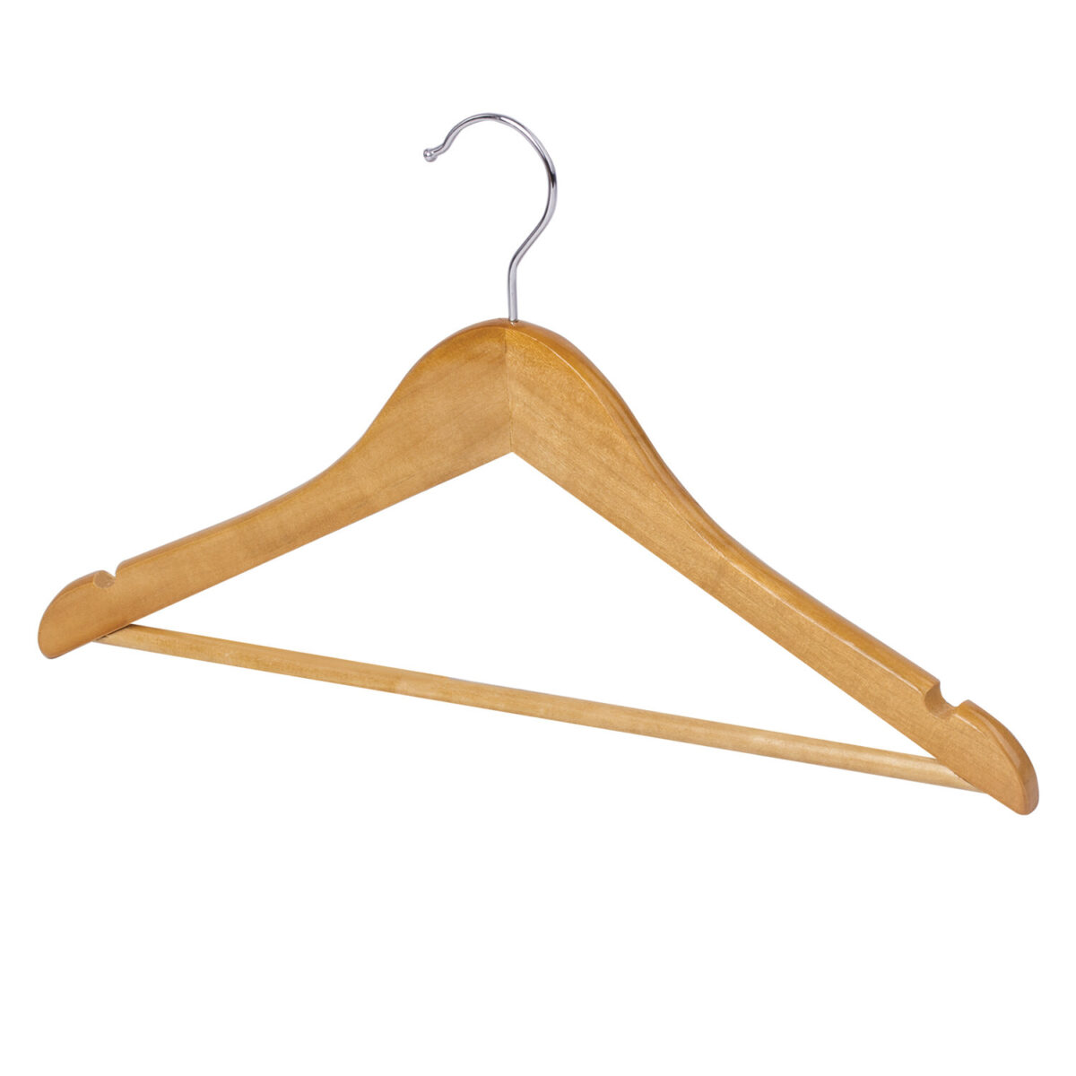 Вешалки-плечики, размер 48-50, КОМПЛЕКТ 5шт, деревянная, перекладина, цвет сосна, BRABIX "Стандарт", 601159 — изображение 3