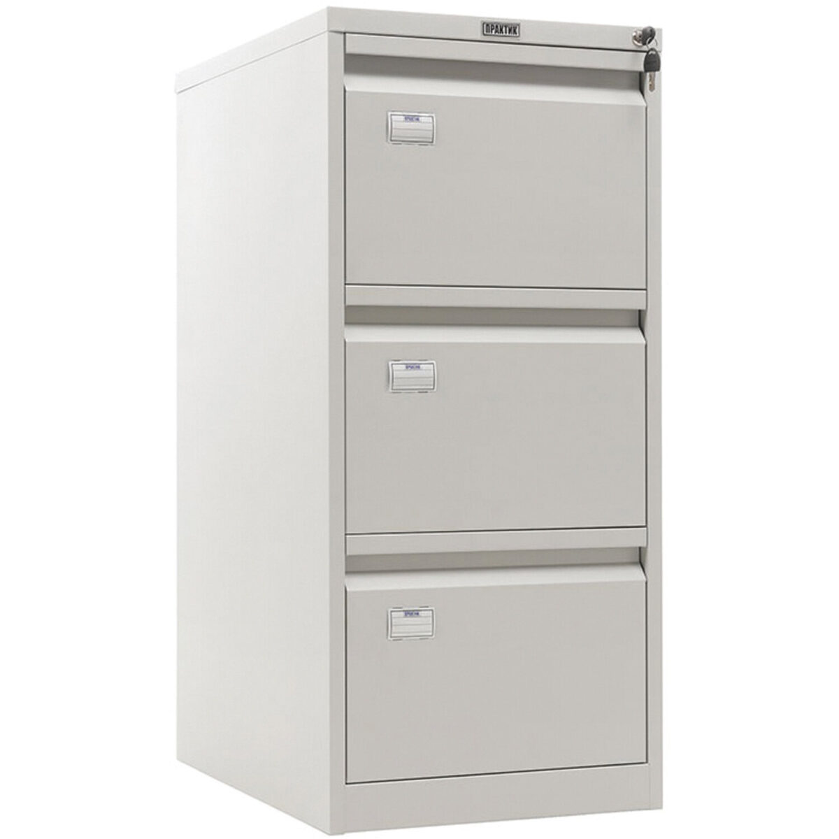 Шкаф картотечный ПРАКТИК "AFC-03", 1008х470х646 мм, 3 ящика, для 165 подвесных папок, формат папок Foolscap или A4 (БЕЗ ПАПОК) — изображение 2