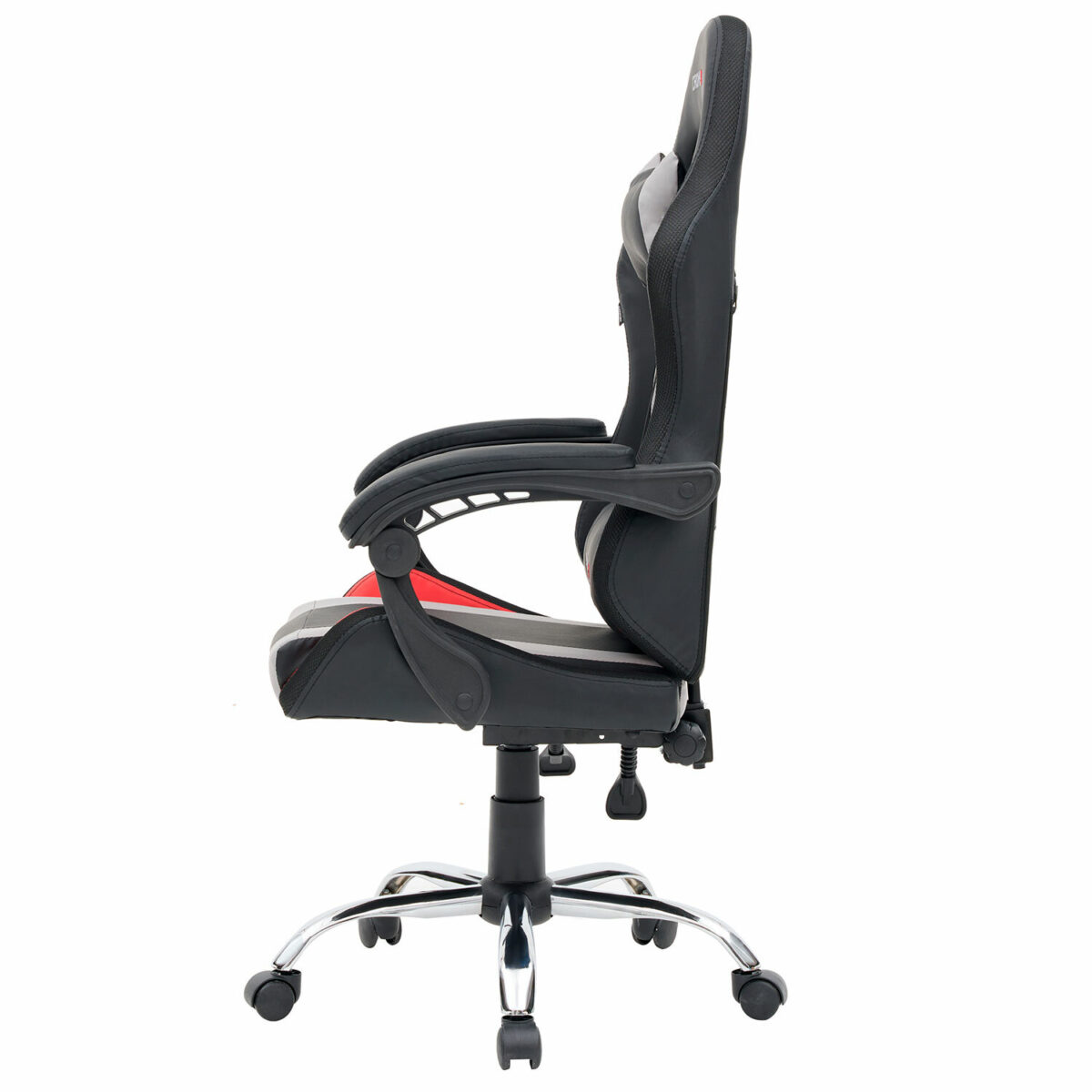 Кресло компьютерное CROMEX (КРОМЕКС) "Quantum GM-155 RGB", подсветка, две подушки, экокожа, черное/красное/серое, 532955 — изображение 8