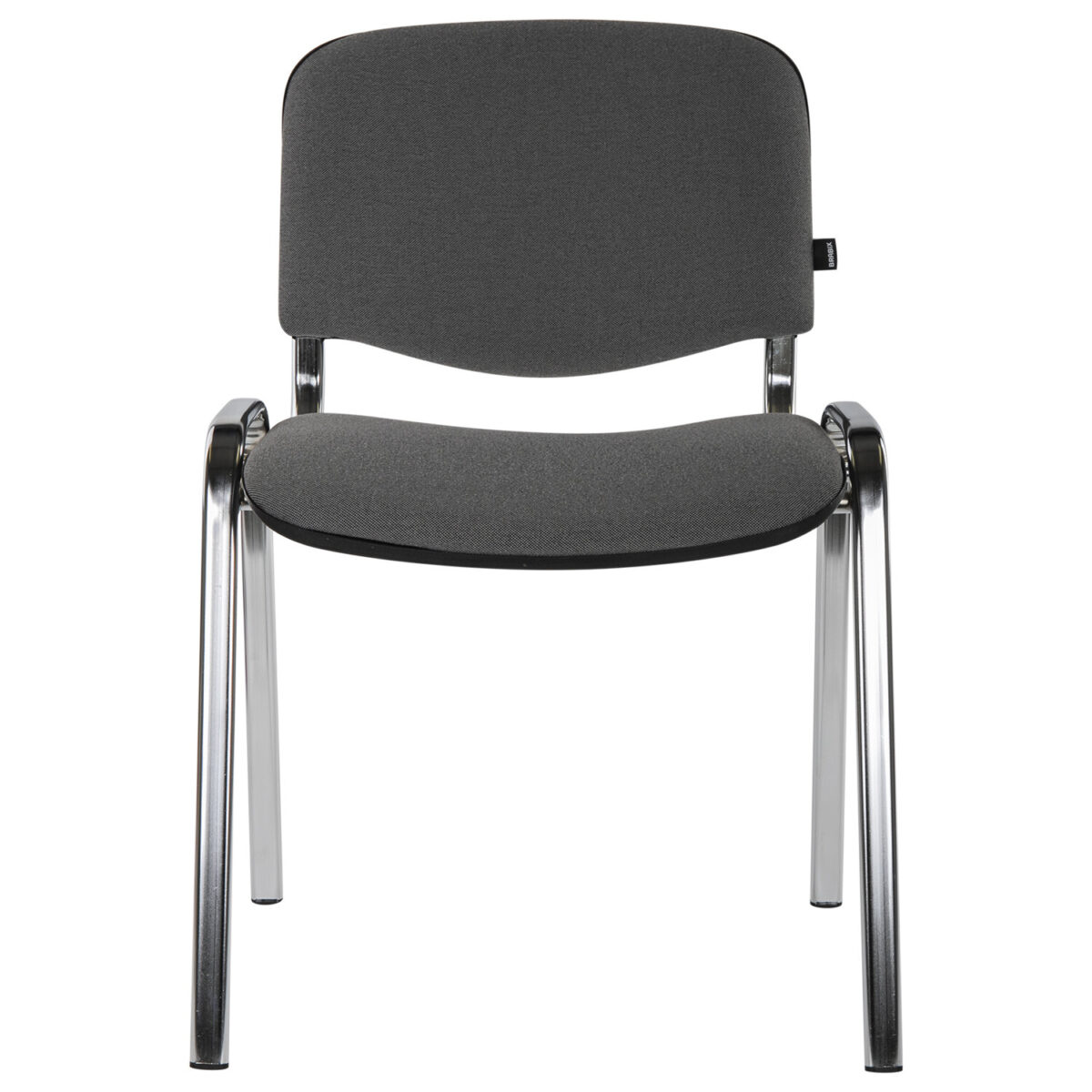 Стул для персонала и посетителей BRABIX "Iso CF-001", хромированный каркас, ткань серая с черным, 531420 — изображение 4