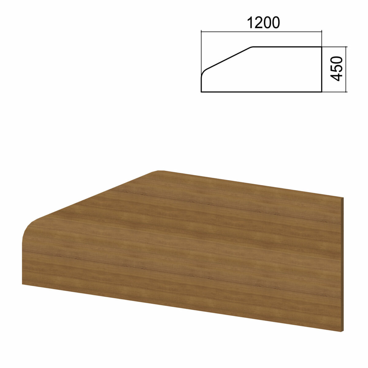 Экран-перегородка к столам "Арго", шириной 1200 мм, орех — изображение 1