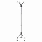 Вешалка-стойка "Ажур-2", 1,89 м, основание 46 см, 5 крючков, металл, черная