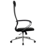 Кресло офисное МЕТТА "SU-B-8" хром, ткань-сетка, сиденье мягкое, черное — изображение 18