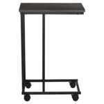 Стол журнальный BRABIX "LOFT CT-001", 450х250х680 мм, на колёсах, металлический каркас, цвет морёный дуб, 641859 — изображение 4