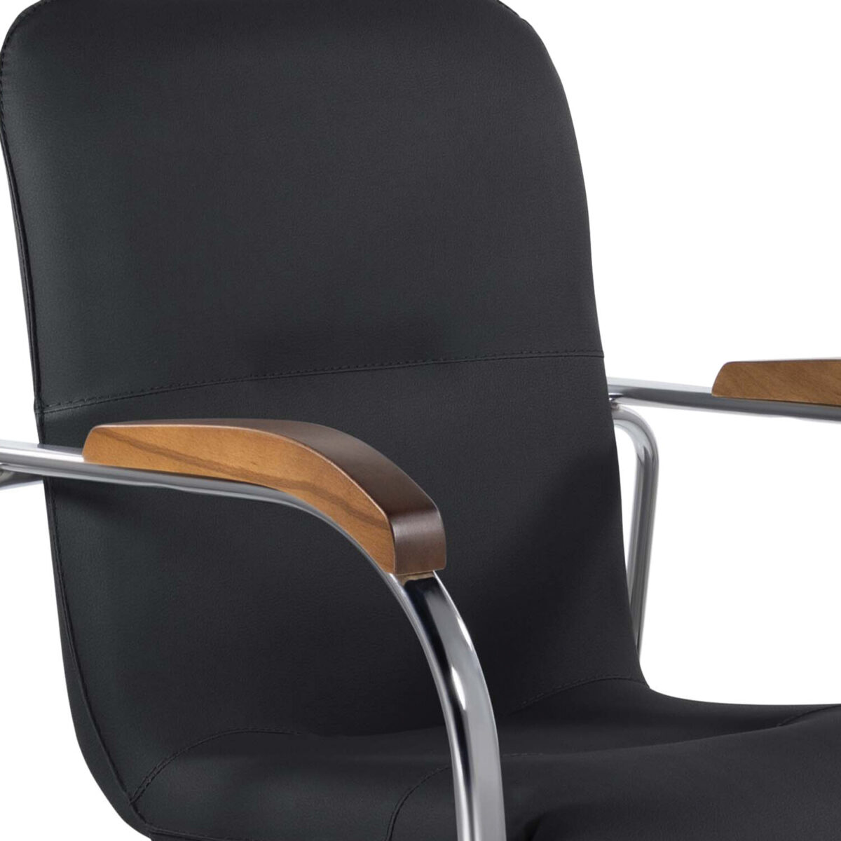 Кресло BRABIX "Samba CF-103", хром каркас, накладки "орех", кожзам черный, собрано, 532756 — изображение 7