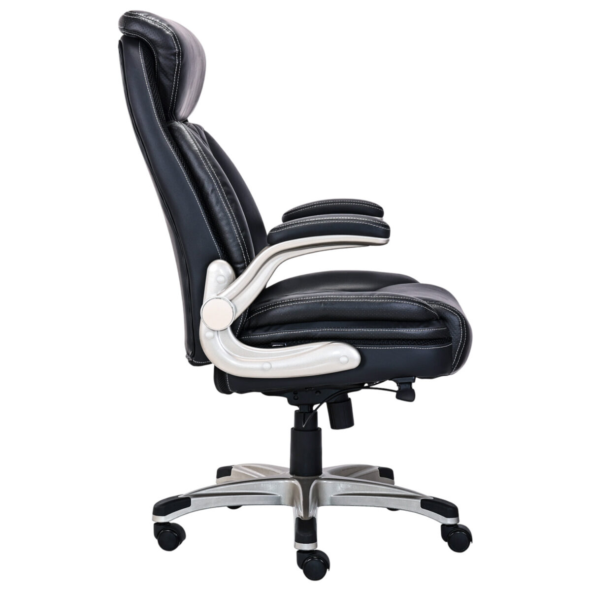 Кресло HAWASAN (ХАВАСАН) "Target EX-567", откидные подлокотники, рециклированная кожа, черное, 532974 — изображение 3