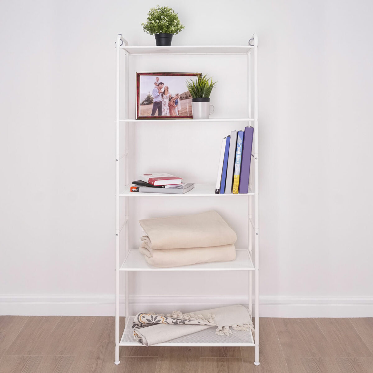 Стеллаж на металлокаркасе "Валенсия-25", 655х300х1555 мм, 5 полок, белый, СТВ25 Б — изображение 4