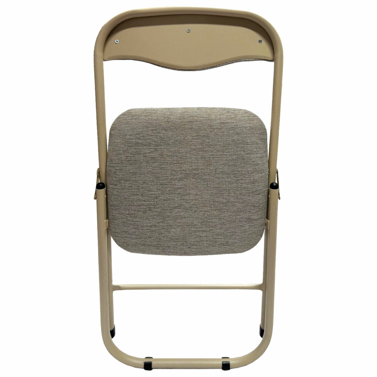 Стул складной для дома и офиса РС04, бежевый перламутровый каркас, рогожка бежевая — изображение 6