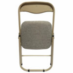 Стул складной для дома и офиса РС04, бежевый перламутровый каркас, рогожка бежевая — изображение 6