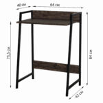 Стол на металлокаркасе BRABIX "LOFT CD-003", 640х420х840 мм, цвет морёный дуб, 641215 — изображение 5