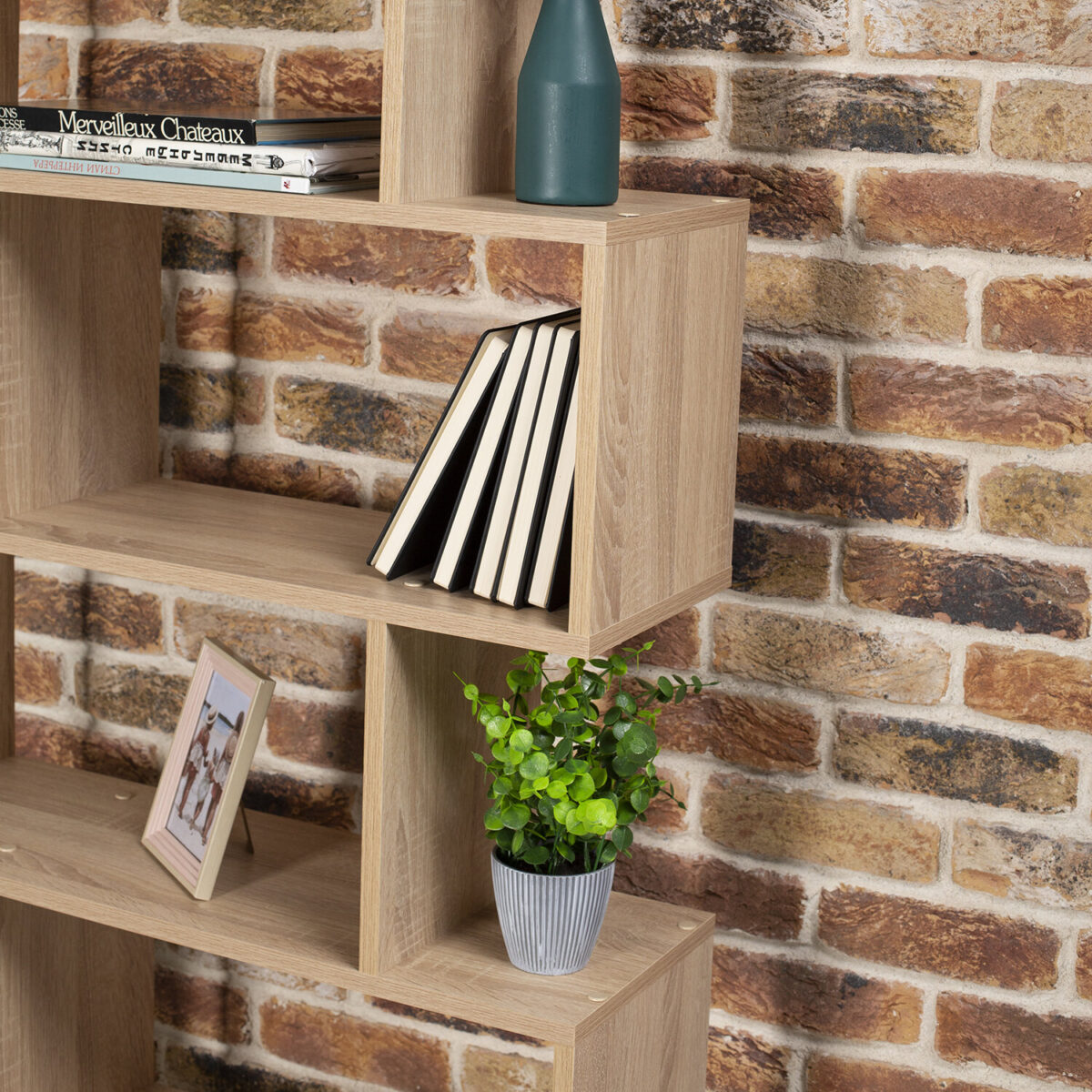 Стеллаж BRABIX "Scandi SH-008", 730х250х1760 мм, 6 секций, ЛДСП, дуб сонома, 641898, ЦБ013658-2 — изображение 7