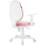 Кресло детское BRABIX "Fancy MG-201W", с подлокотниками, пластик белый, ткань вельветовая, розовое, 533009 — изображение 5