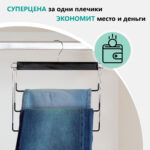 Вешалка-плечики качели 3 секции, металлическая, для юбок и брюк, ПВХ-покрытие, BRABIX, 607473 — изображение 11