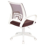 Кресло BRABIX "Fly MG-396W", с подлокотниками, пластик белый, сетка, коричневое, 532398, MG-396W_532398 — изображение 5