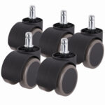Колеса (ролики) для кресла, комплект 5 шт., прорезиненные, шток d - 11 мм, цвет черный — изображение 5