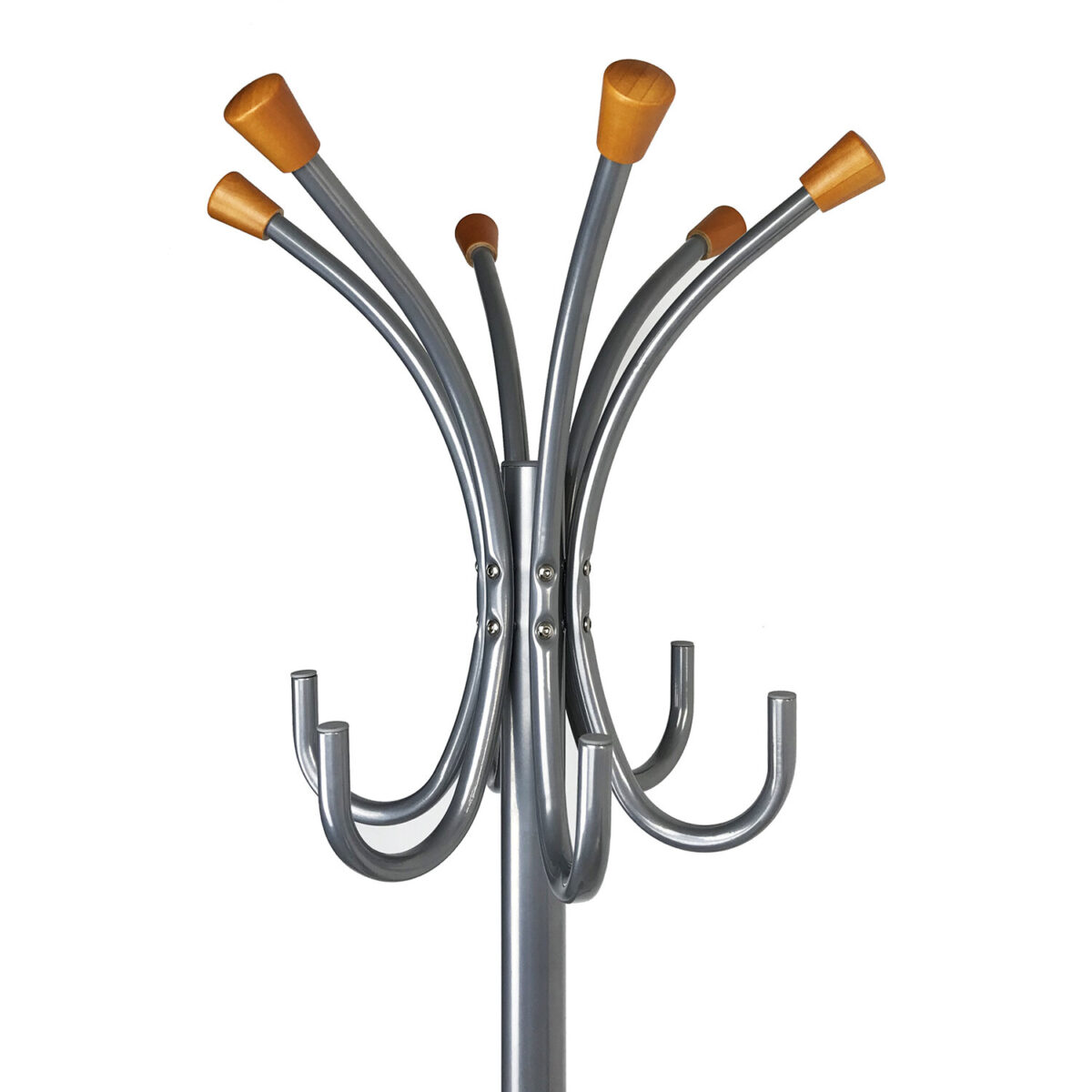 Вешалка-стойка BRABIX "CR-8121" на мраморном диске, металл, 6+4 крючка, цвет серебристый, 606437 — изображение 2