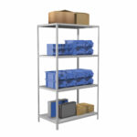 Стеллаж металлический BRABIX "MS Plus-185/60-4", 1850х1000х600 мм, 4 полки, регулируемые опоры, 291107, S241BR156402 — изображение 3