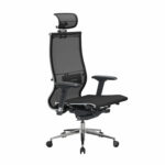 Кресло офисное МЕТТА "SAMURAI" S-3, с подголовником, сверхпрочная ткань-сетка, черное — изображение 3