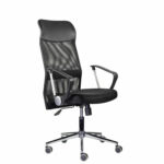 Кресло "Директ Лайт" МС-040, высокая спинка, с подлокотниками, хром, черное — изображение 2