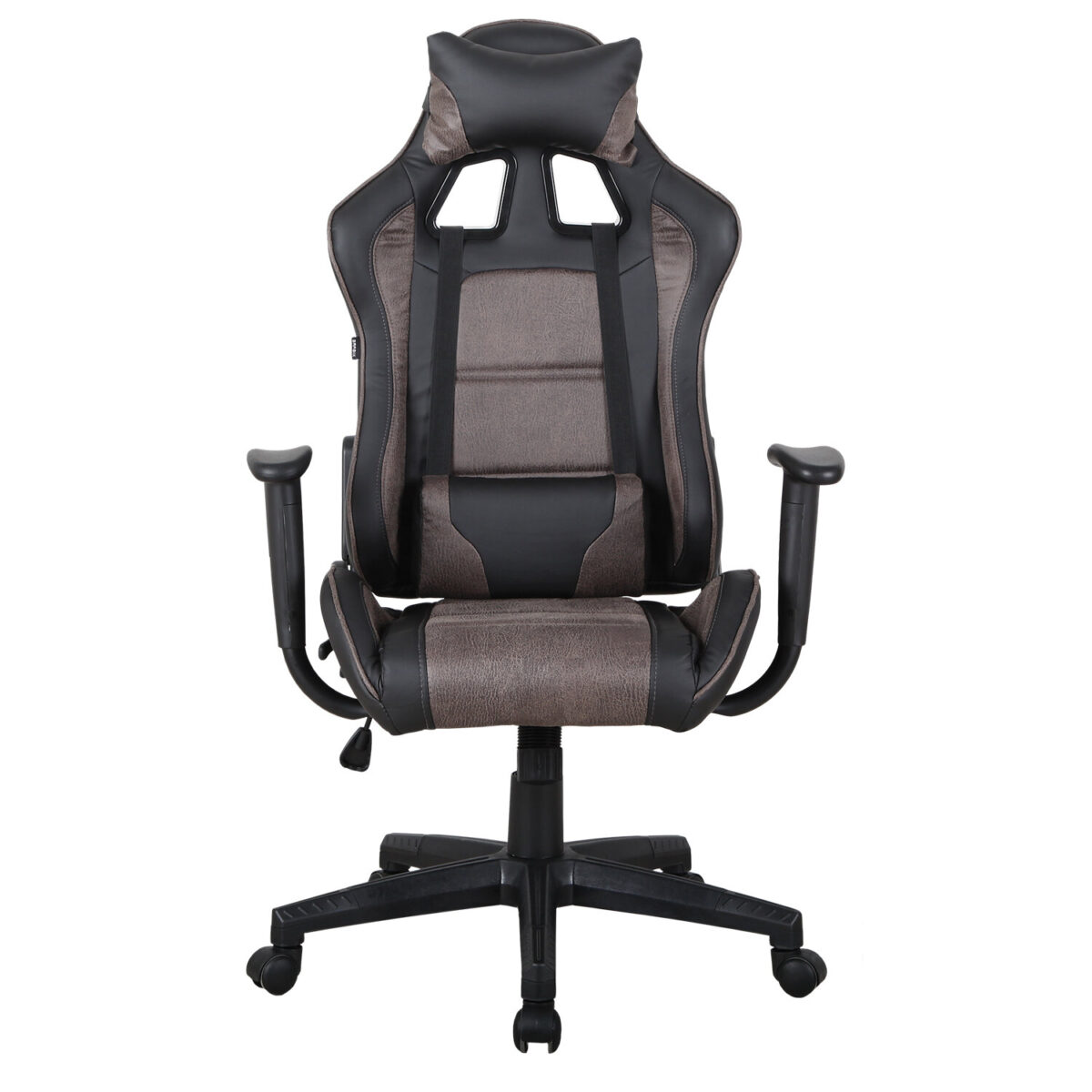 Кресло компьютерное BRABIX "GT Racer GM-100", две подушки, ткань, экокожа, черное/коричневое, 531819 — изображение 4