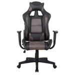 Кресло компьютерное BRABIX "GT Racer GM-100", две подушки, ткань, экокожа, черное/коричневое, 531819 — изображение 4