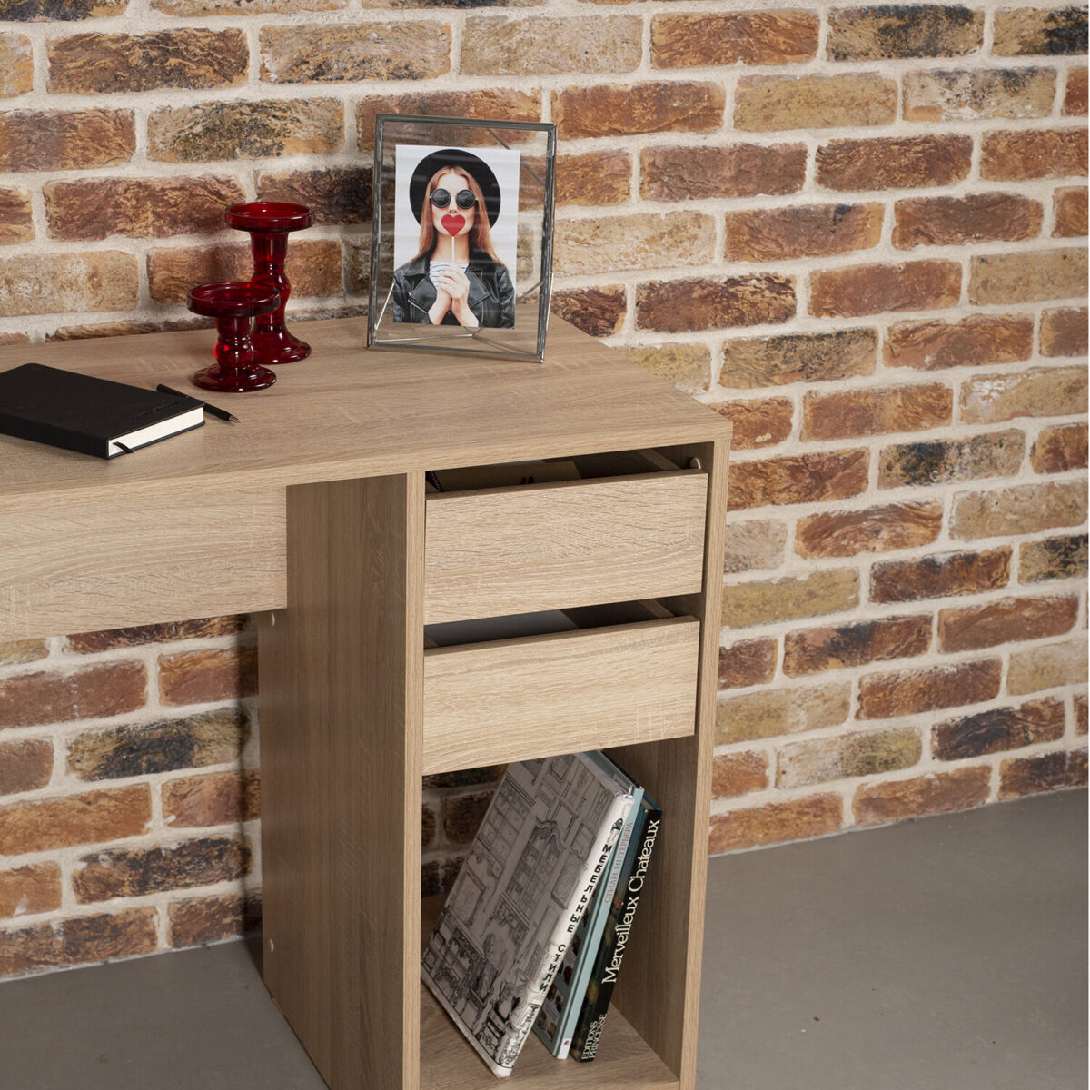 Стол письменный/компьютерный BRABIX "Scandi CD-017", 900х450х750 мм, 2 ящика, дуб сонома, 641895, ЦБ013706-2 — изображение 8