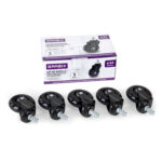 Колеса (ролики) BRABIX для кресла мягкие, резиновые, d 64 мм, КОМПЛЕКТ 5 шт., шток d 11 мм, в коробе, 533087