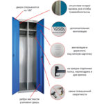 Шкаф металлический для одежды "ШРЭК-22-530", двухсекционный, 1850х530х500 мм, разборный — изображение 3