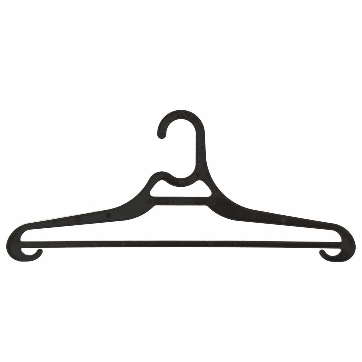 Вешалка-плечики р.46-48, пластик, плоская, перекладина, крючки для бретелей, черная, BRABIX, 601654 — изображение 2