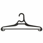 Вешалка-плечики р.52-54, пластик, плоская, перекладина, крючки для бретелей, черная, BRABIX, 601655 — изображение 2