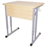 Стол-парта 1-местный, регулируемый угол, "Умник", 600х500х520-640 мм, рост 2-4, серый каркас, ЛДСП клён — изображение 2