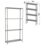 Стеллаж металлический BRABIX "MS KD-180/30-4", 1800х1000х300 мм, 4 полки, сборная стойка, 291114, S240BR143402 — изображение 2