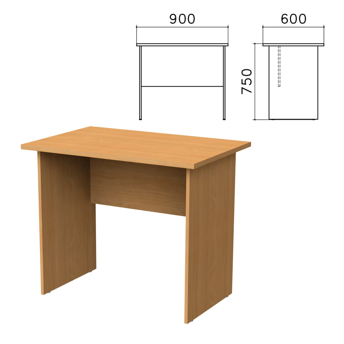 311f320f1ce3a1e42ca2ff6ce6b1026c_xl Стол письменный "Монолит", 900х600х750 мм, цвет бук бавария, СМ19.1 — изображение 1