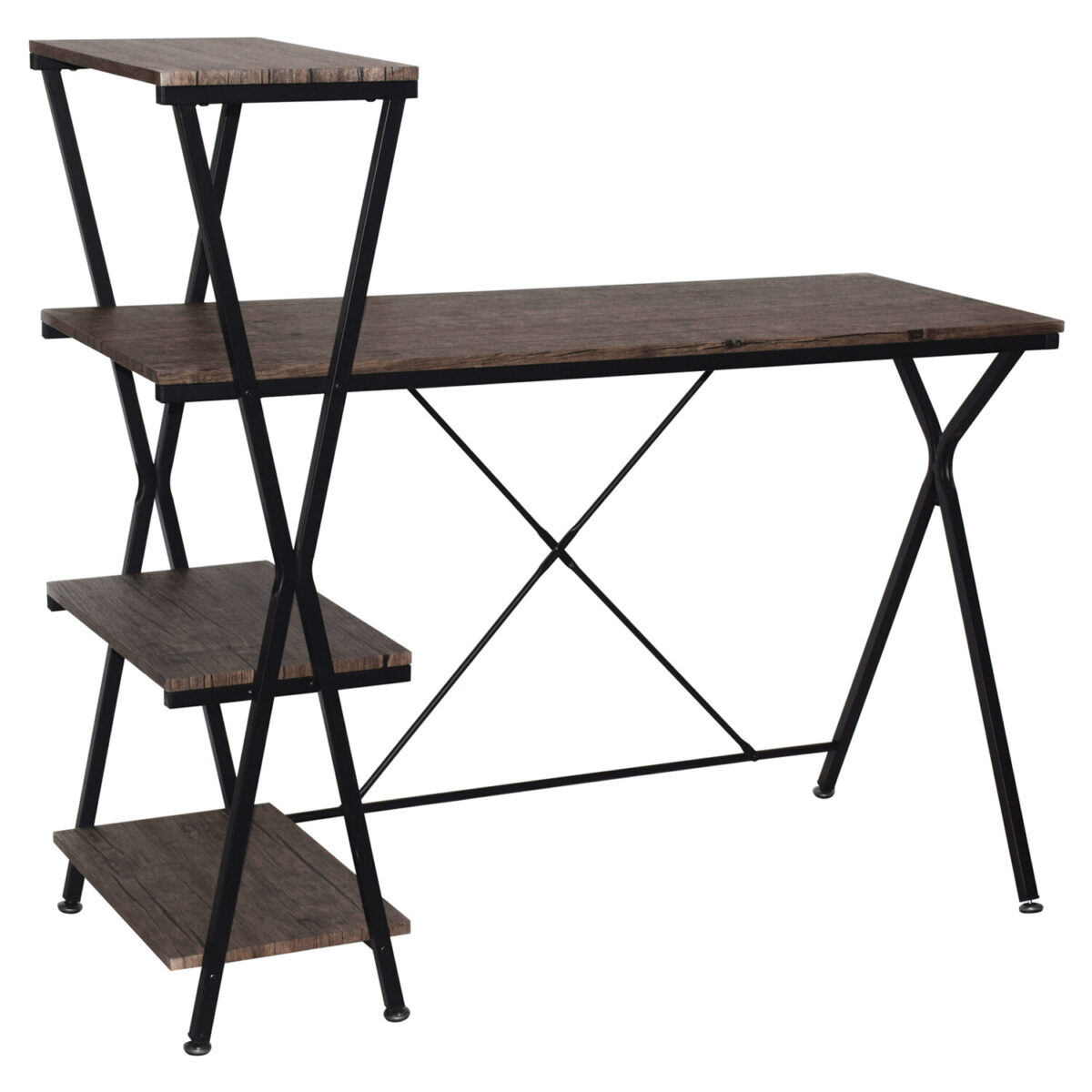 Стол на металлокаркасе BRABIX "LOFT CD-004", 1200х535х1110 мм, 3 полки, цвет морёный дуб, 641218 — изображение 2