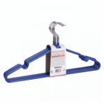 Вешалки-плечики, размер 48-50, КОМПЛЕКТ 10 шт., металл/ПВХ, перекладина, цвет синий, BRABIX "Стандарт", 601166 — изображение 2