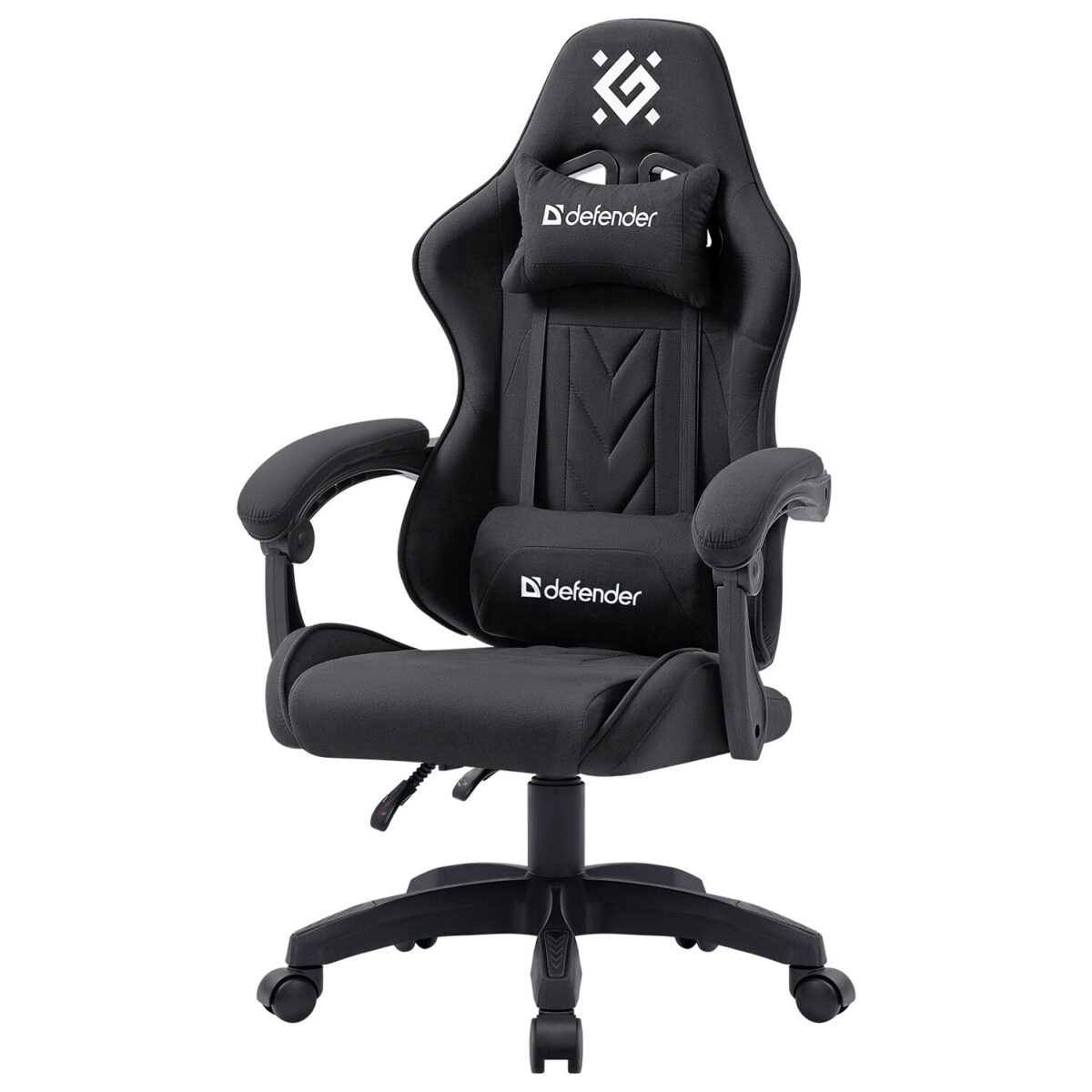 Кресло компьютерное DEFENDER "Breeze", 2 подушки, ткань, черное, 64299 — изображение 8