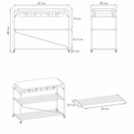 Банкетка для обуви "Альфа-23СЯ", 650х300х480 мм, 2 полки, ящик, металл/кожзам, черный/коричневый, ПДОА23СЯ Ч — изображение 2