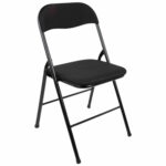 Стул складной BRABIX "Golf CF-007", чёрный каркас, чёрная ткань, гофрокороб, 533025