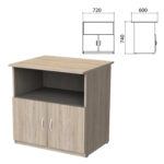 Тумба для оргтехники "Бюджет", 720х600х740 мм, 2 двери, дуб сонома, 402658-091