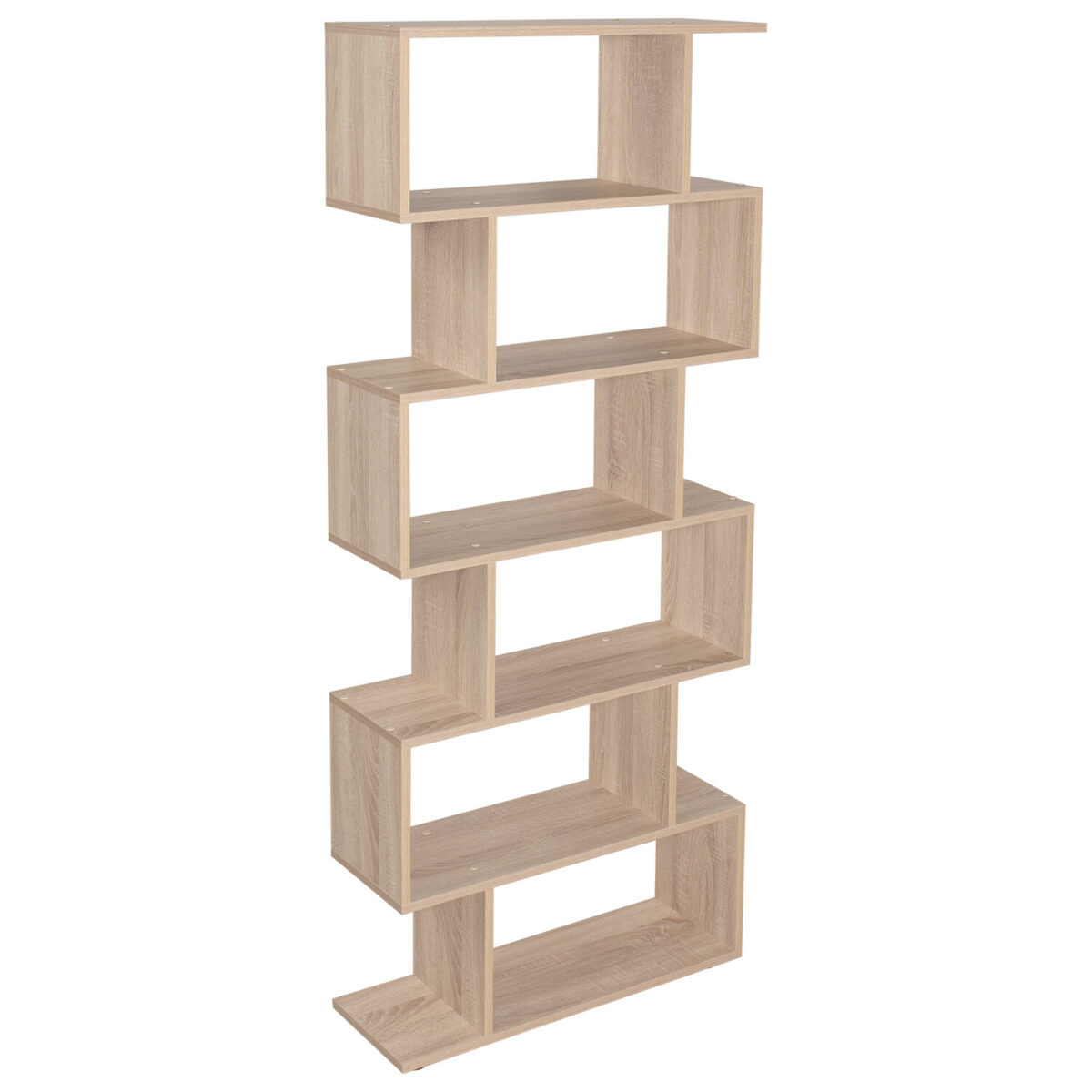 Стеллаж BRABIX "Scandi SH-008", 730х250х1760 мм, 6 секций, ЛДСП, дуб сонома, 641898, ЦБ013658-2 — изображение 1