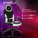 Кресло компьютерное BRABIX "Alpha GM-018", ткань/экокожа, черное/белое, 532640, GM-018_532640 — изображение 16