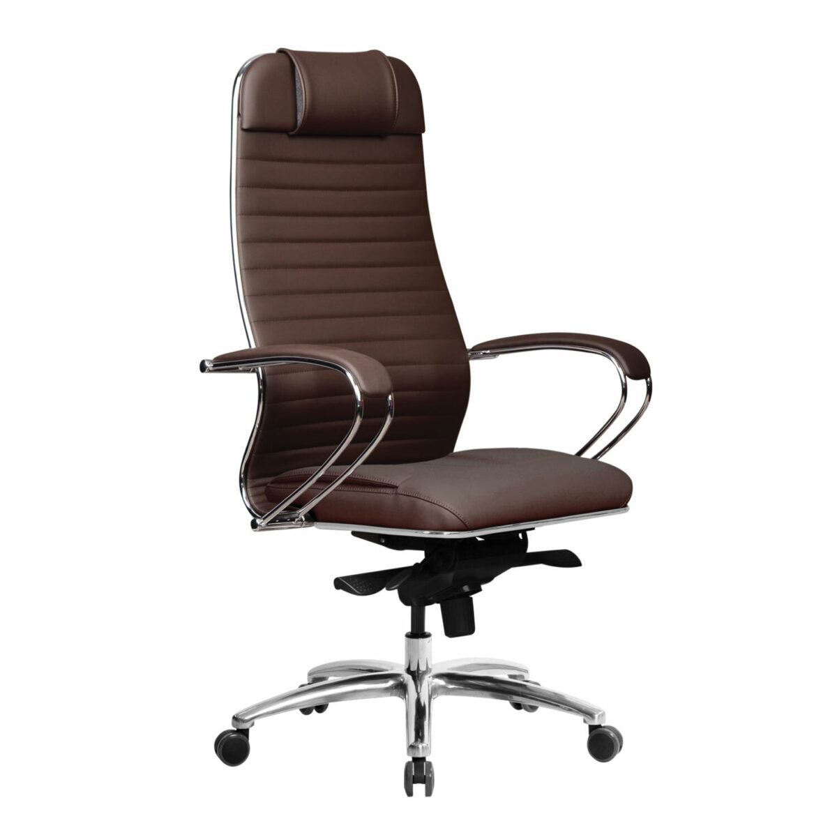 Кресло офисное МЕТТА "SAMURAI" KL-1, экокожа, темно-коричневое — изображение 2