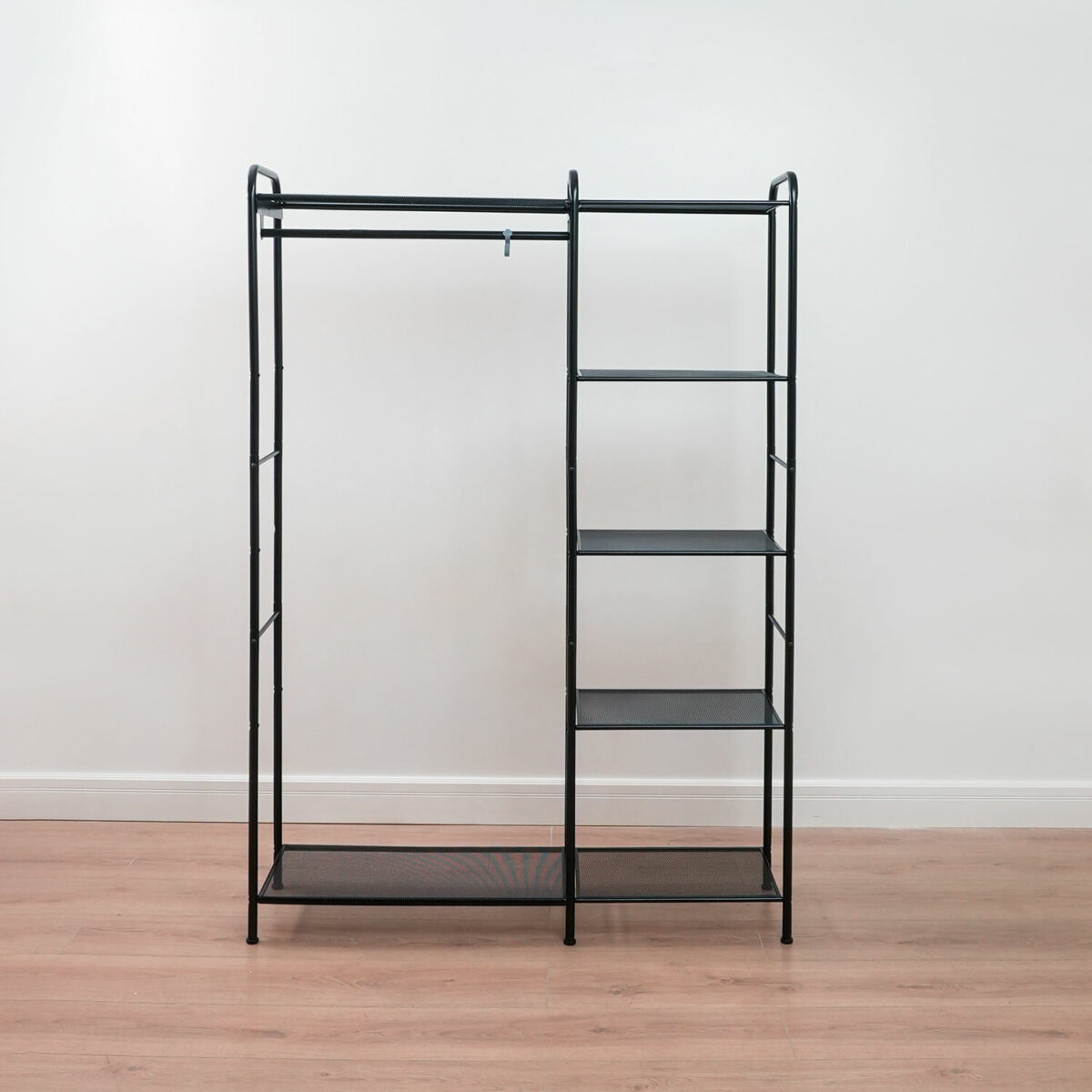 Вешалка-стеллаж "Валенсия-1", 1555х1090х300 мм, 7 полок, металл, черная, ГСВ1 Ч — изображение 5