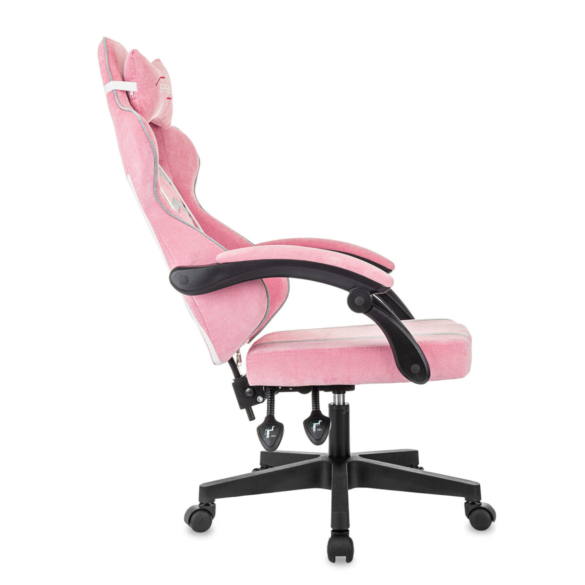 Кресло компьютерное BRABIX "Shooter GM-123", 2 подушки, ткань, розовое/серое, 533213 — изображение 7