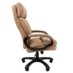 Кресло офисное Chairman СН 505, НАГРУЗКА до 150 кг, велюр, бежевое, 7127986 — изображение 3